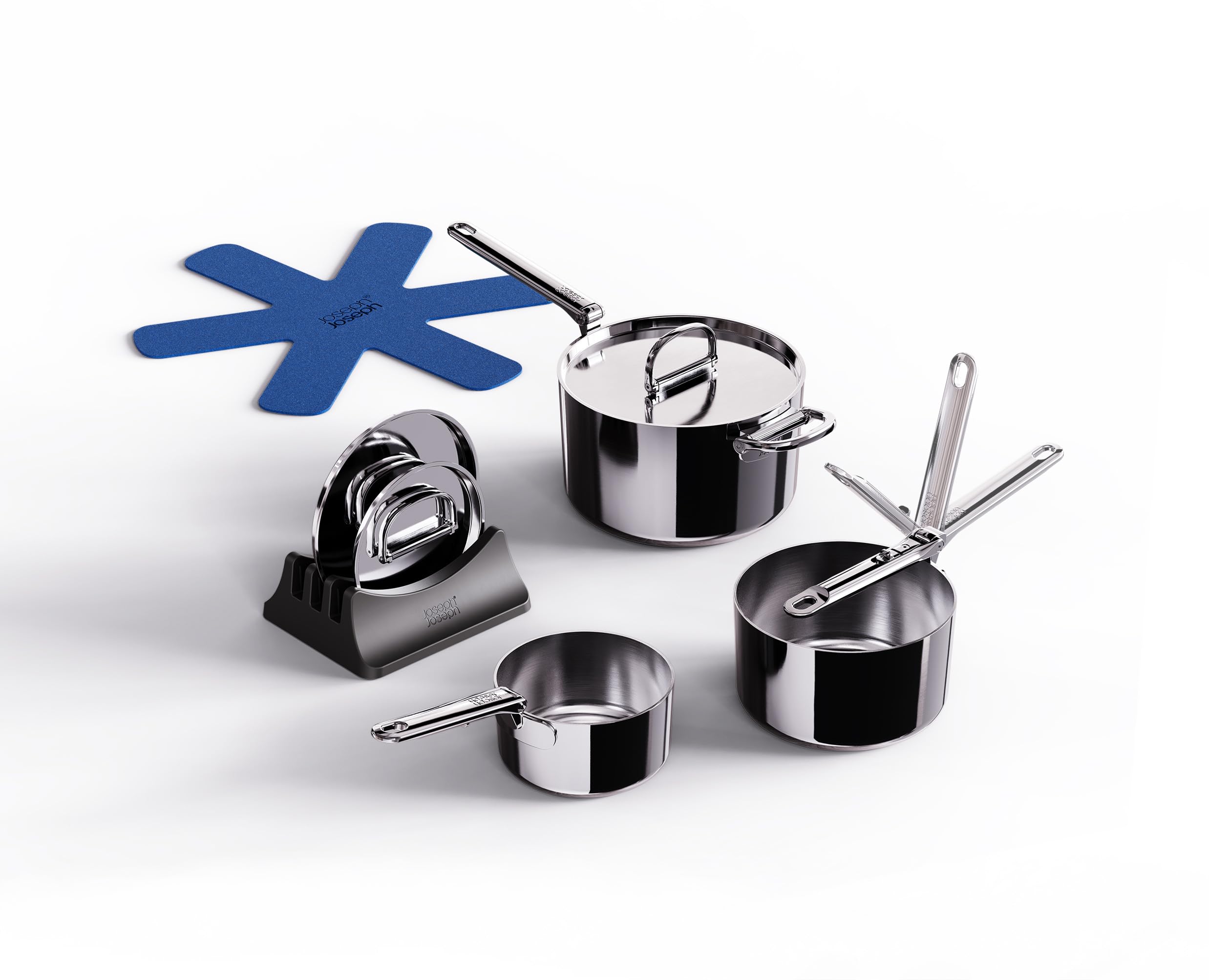 joseph-joseph-space-steel-set-3-pentole-inox-impilabili-con-coperchi-15-19-23-cm image 1