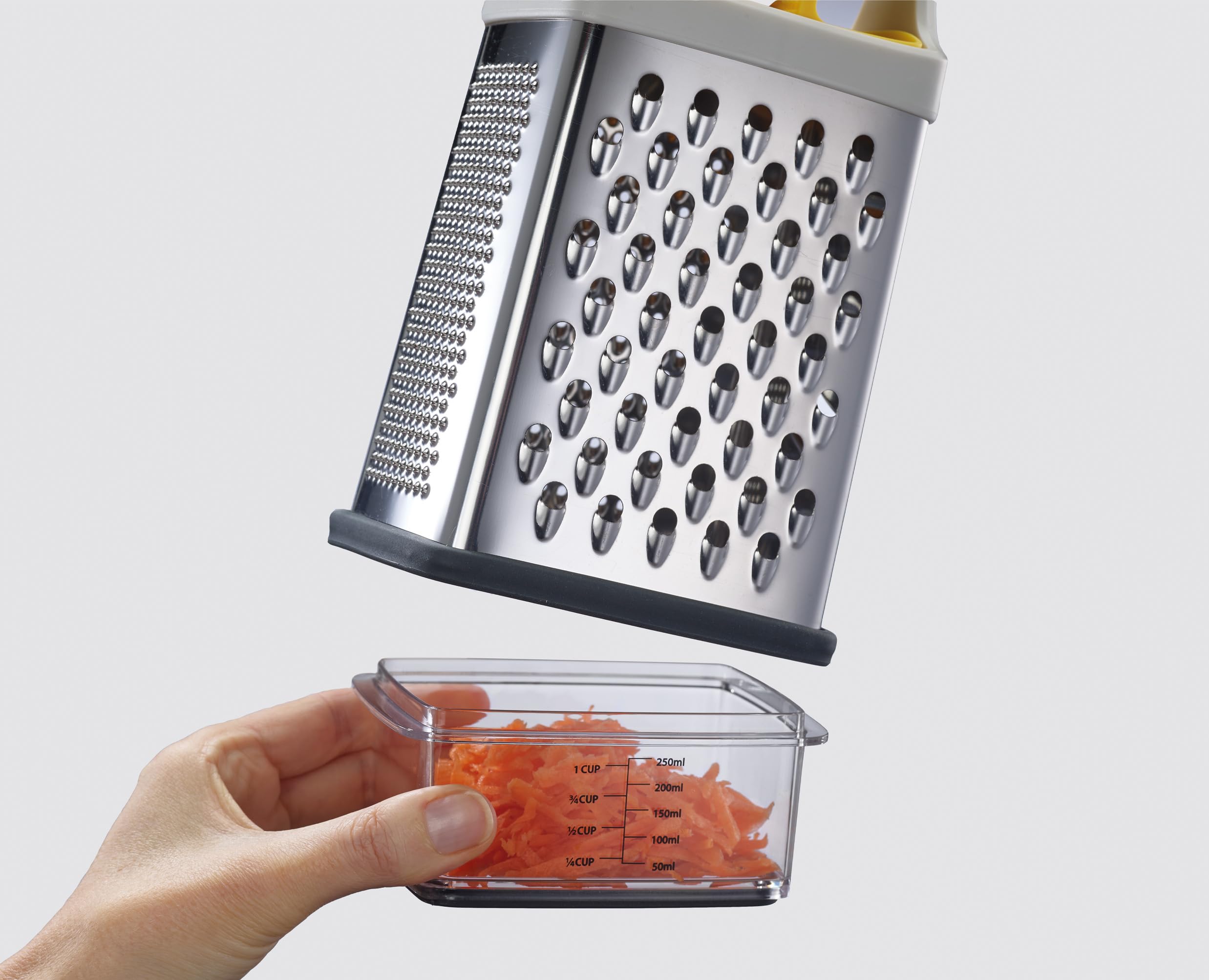 joseph-joseph-multi-grip-grattugia-mandolina-4-lati-in-acciaio-inox-con-contenit image 2