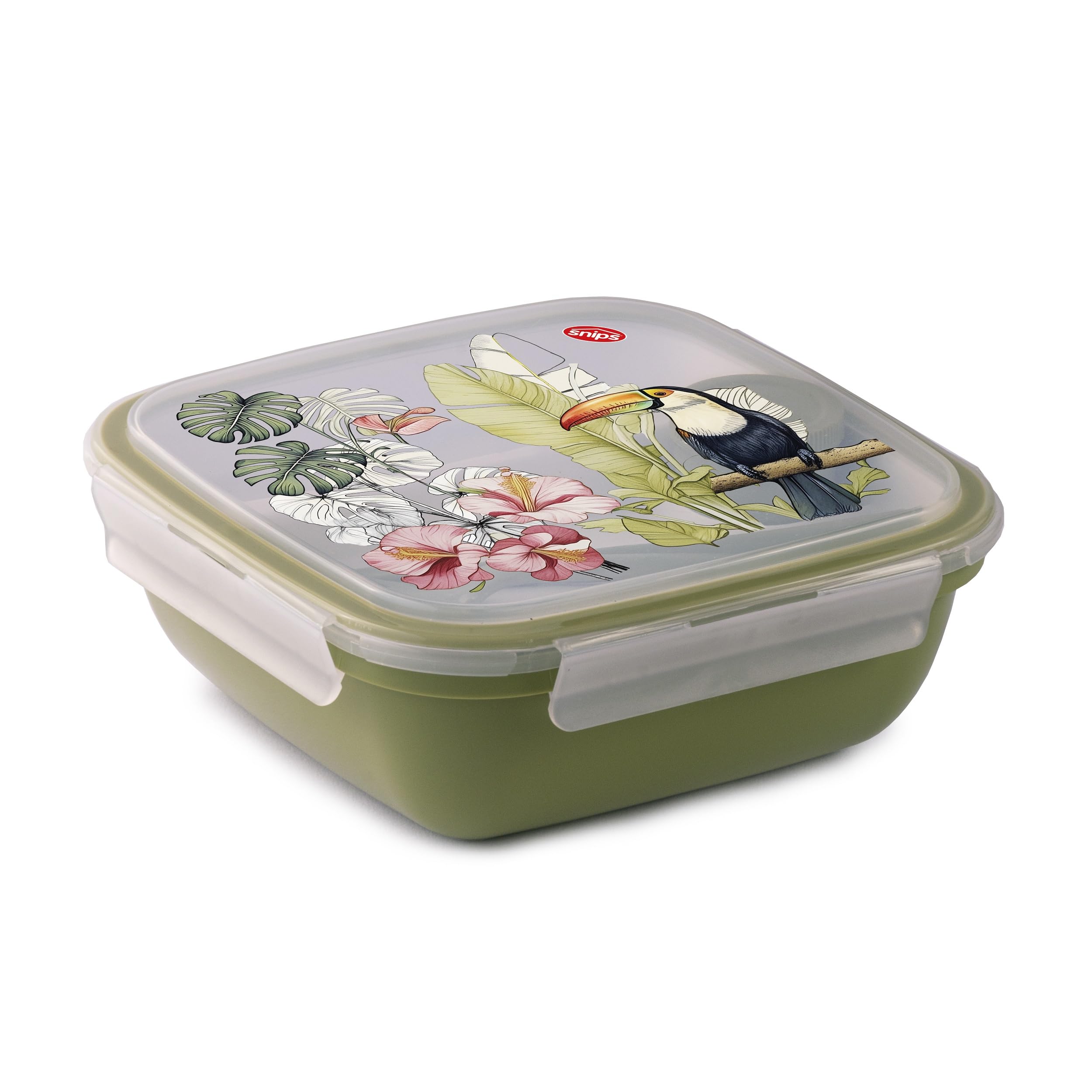 snips-fresh-lunch-box-quadrato-1-50-l-con-vassoio-a-2-scomparti-posate-e-conteni image 1