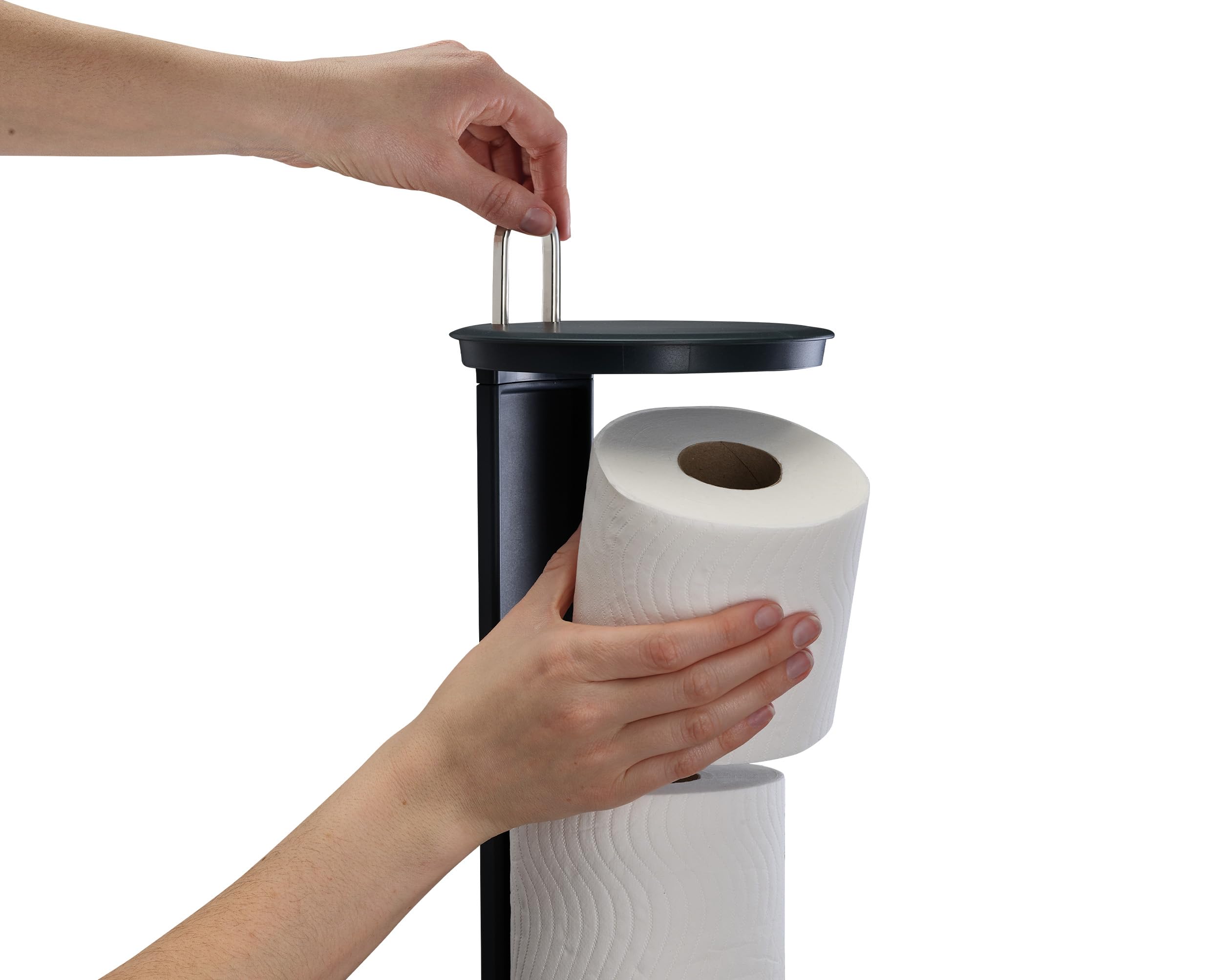 joseph-joseph-easystore-luxe-porta-carta-igienica-da-terra-con-coperchio-in-acci image 4