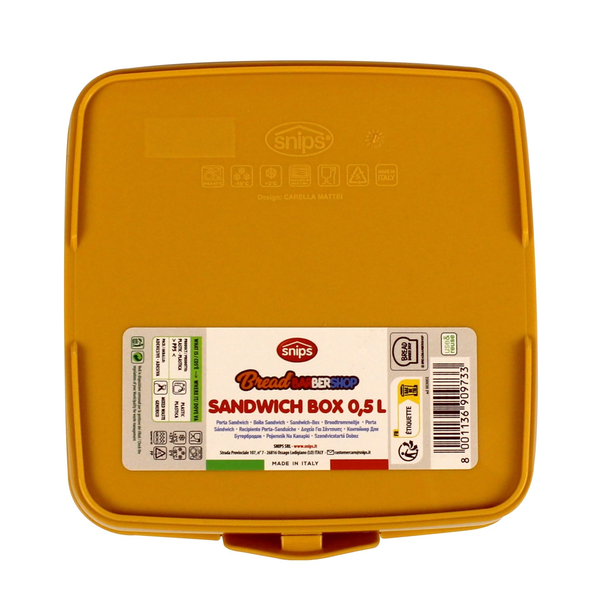 snips-porta-sandwich-barbiere-pasticcere-14-5x14-5x5-5-cm-porta-toast-e-porta-me image 3