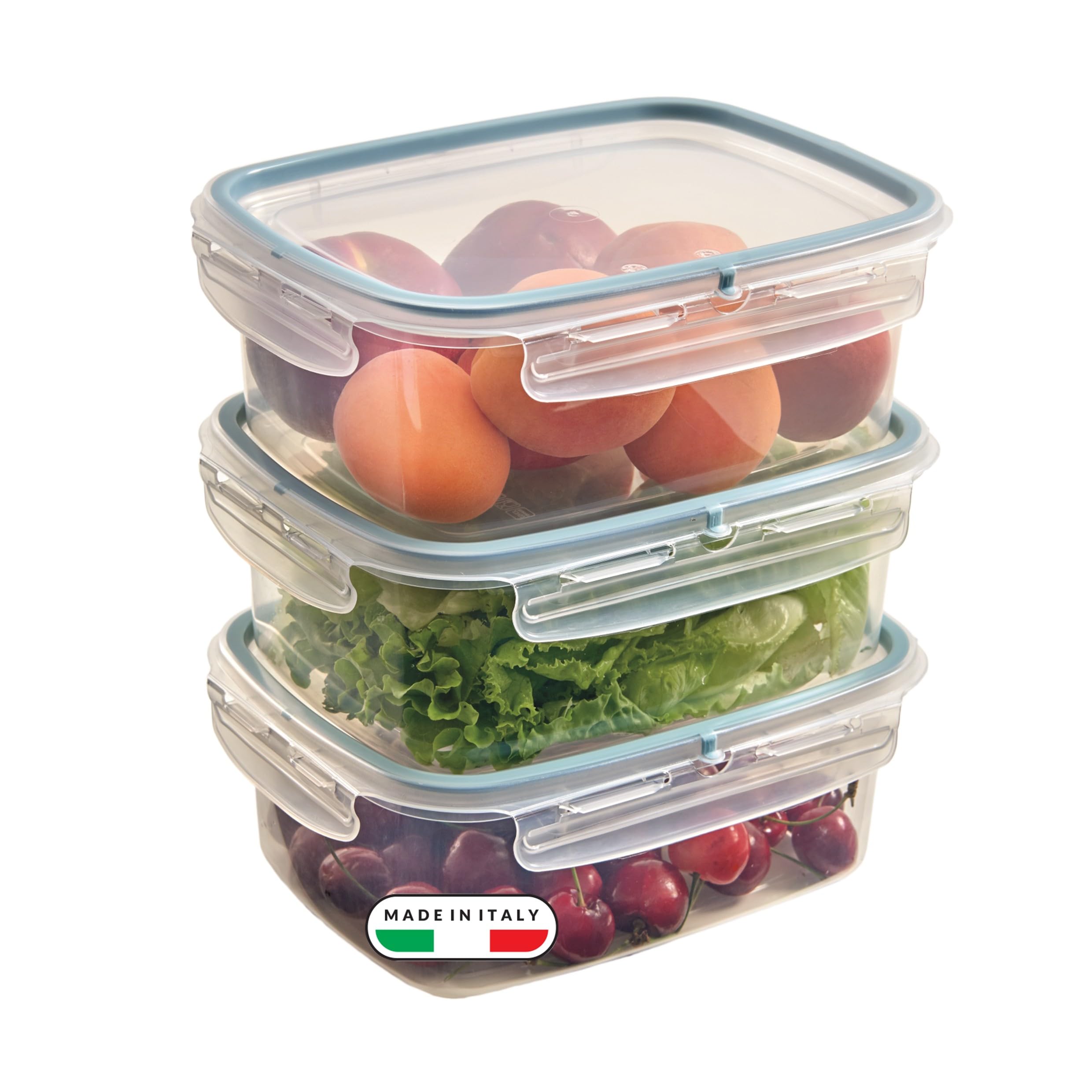 snips-set-3-contenitori-alimenti-1-8l-trasparenti-con-coperchio-salva-freschezza image 1