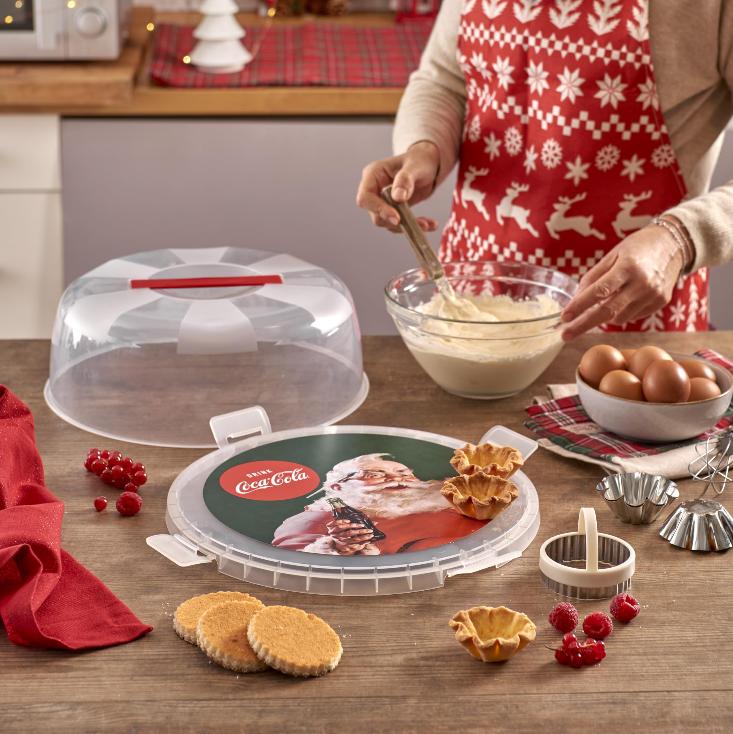 snips-porta-torta-coca-cola-santa-claus-vintage-28-cm-con-4-chiusure-di-sicurezz image 5