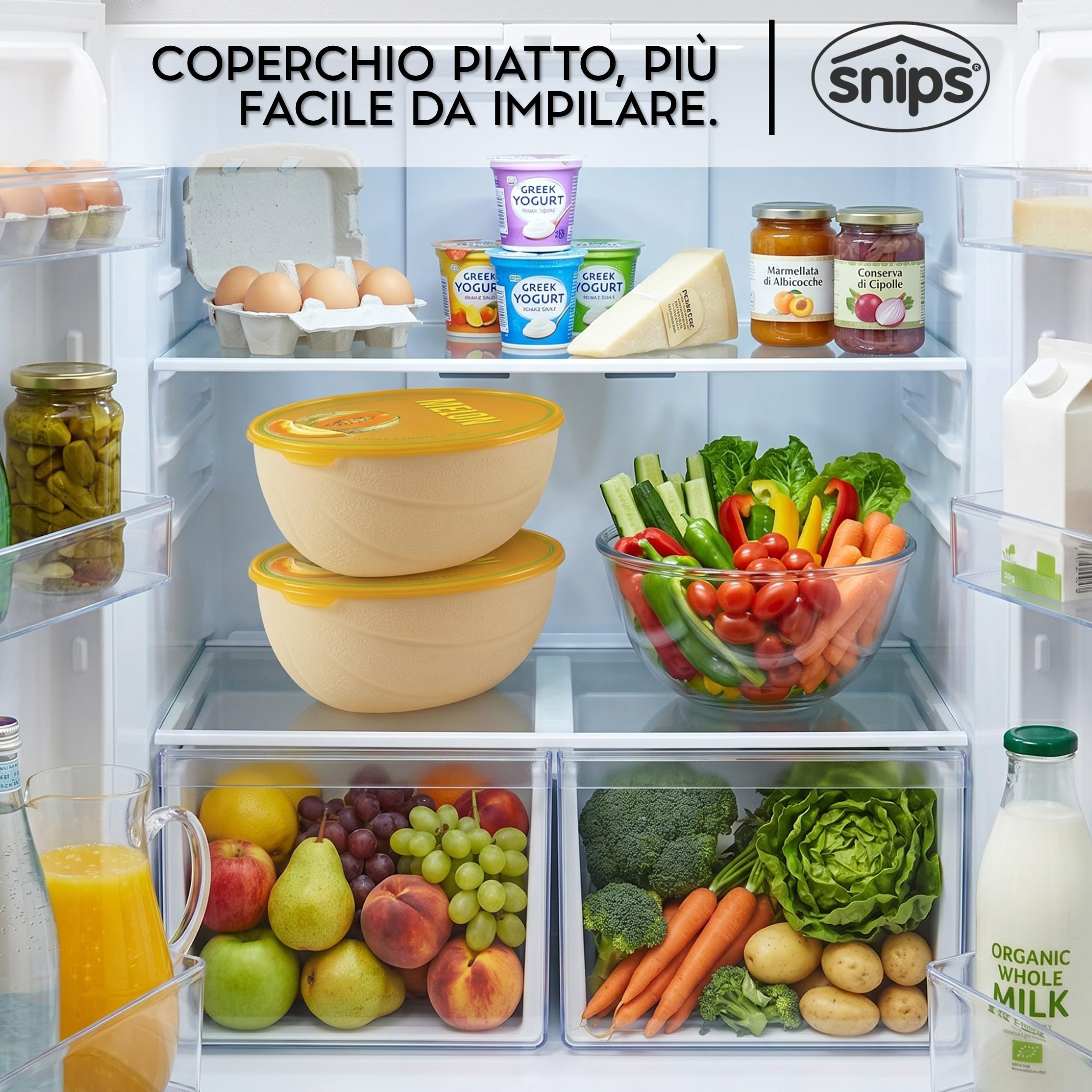 snips-salva-melone-2-l-contenitore-salva-freschezza-per-fette-di-melone-coperchi image 3