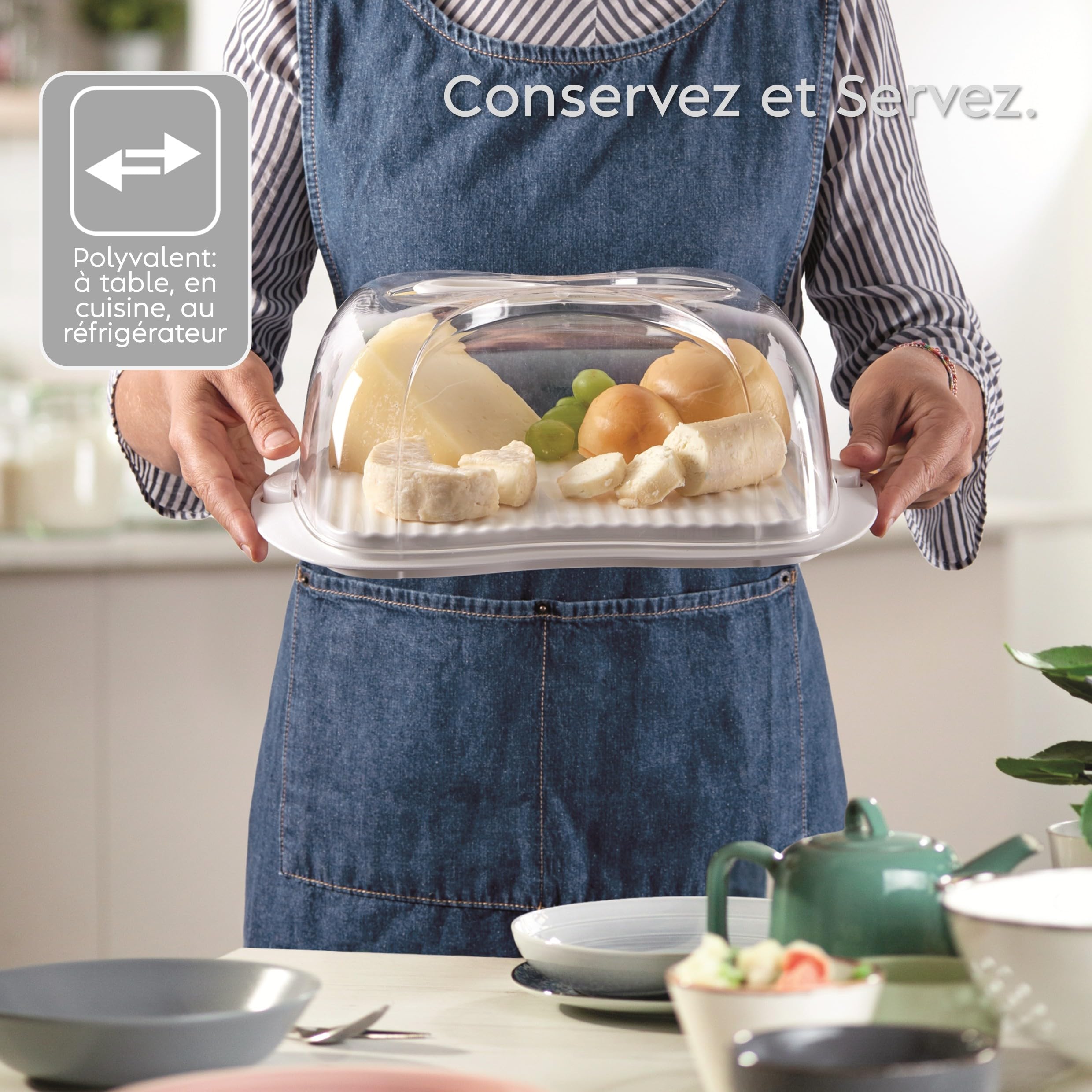 snips-contenitore-formaggio-frigo-3-l-con-coperchio-trasparente-vassoio-tagliere image 2