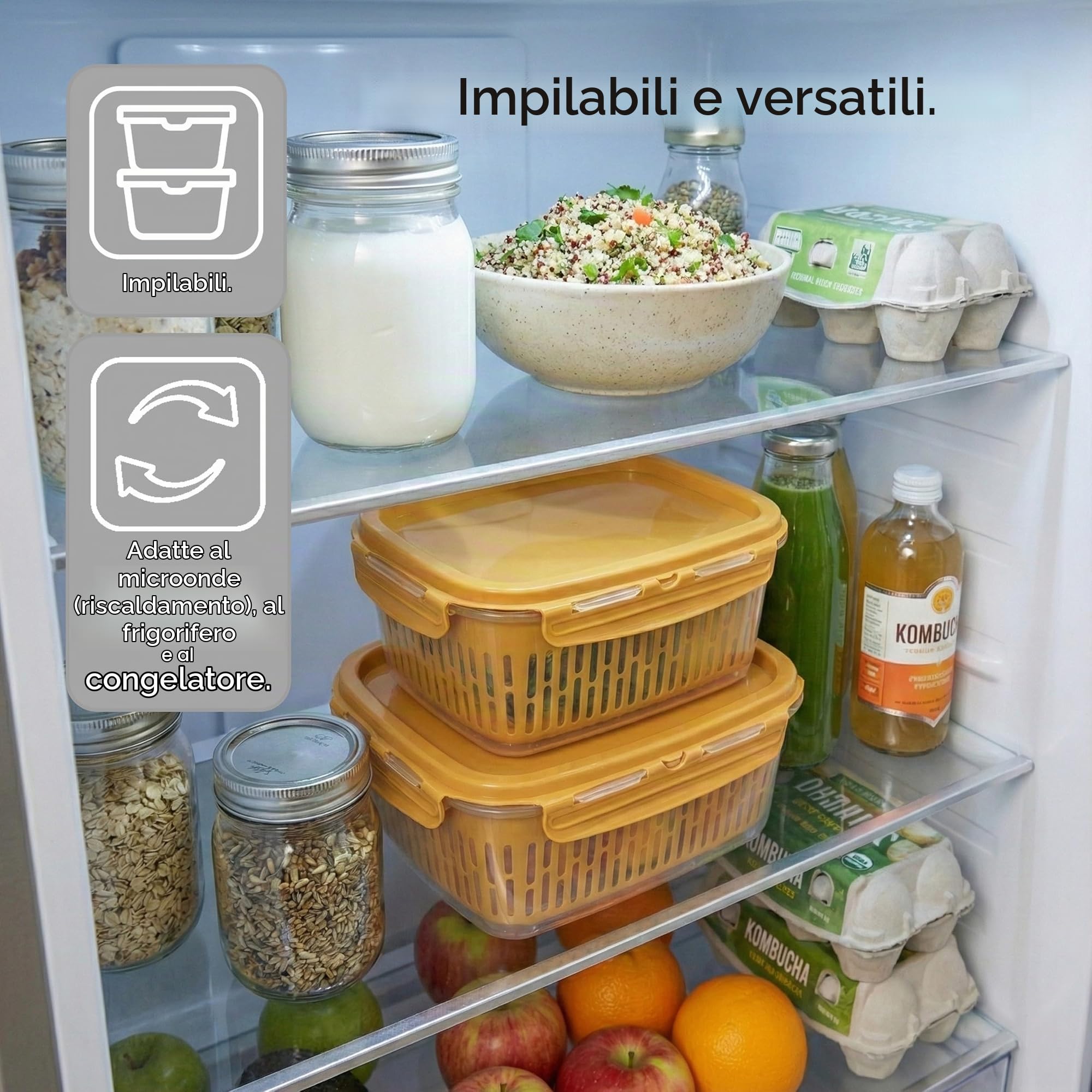 snips-veggie-snipslock-contenitore-alimenti-rettangolare-1-2-l-con-cestello-fora image 4