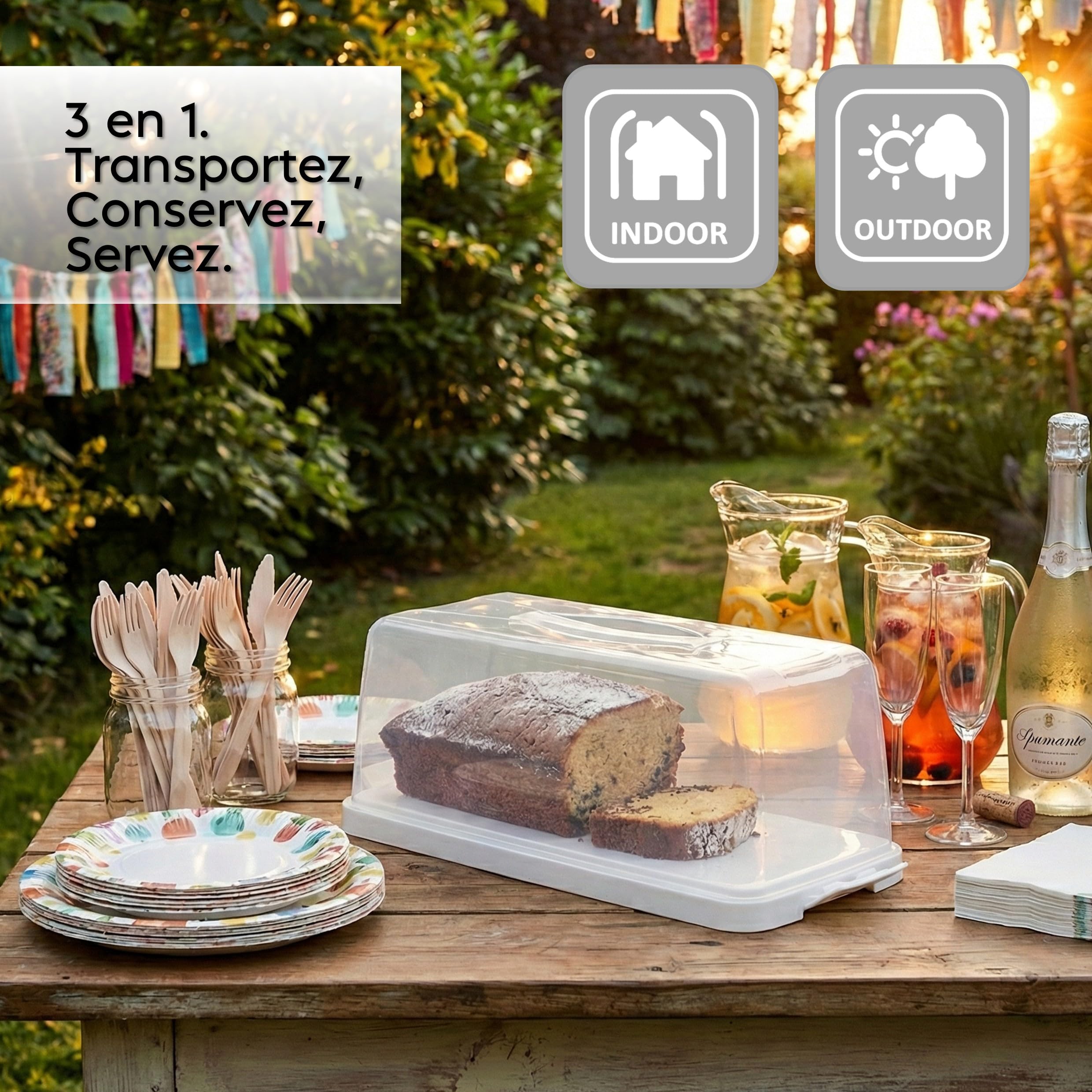 snips-porta-plumcake-contenitore-rettangolare-per-dolci-con-vassoio-maniglia-e-2 image 3