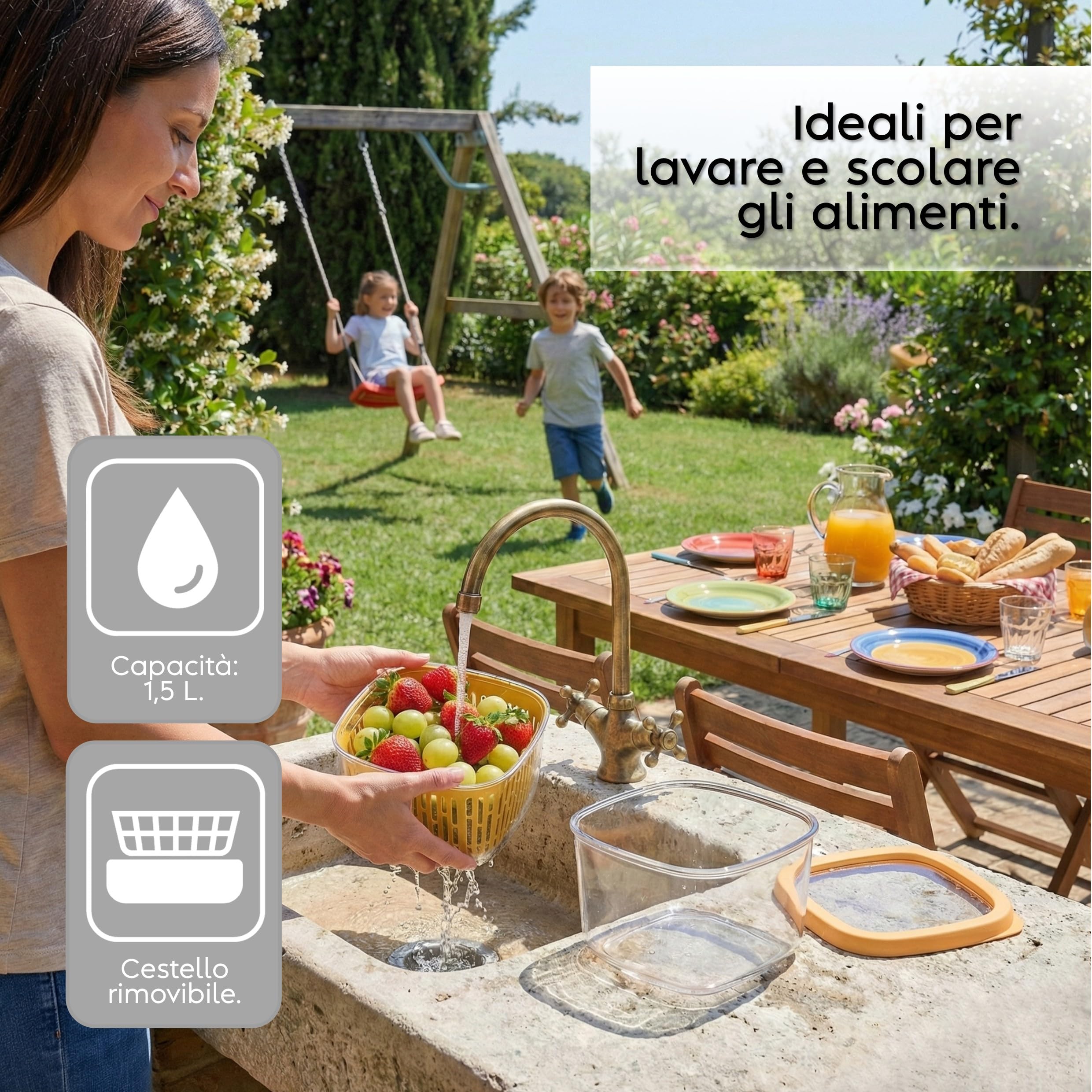 snips-aroma-keeper-contenitore-frigo-per-frutta-e-verdura-1-5-l-con-cestello-rem image 3