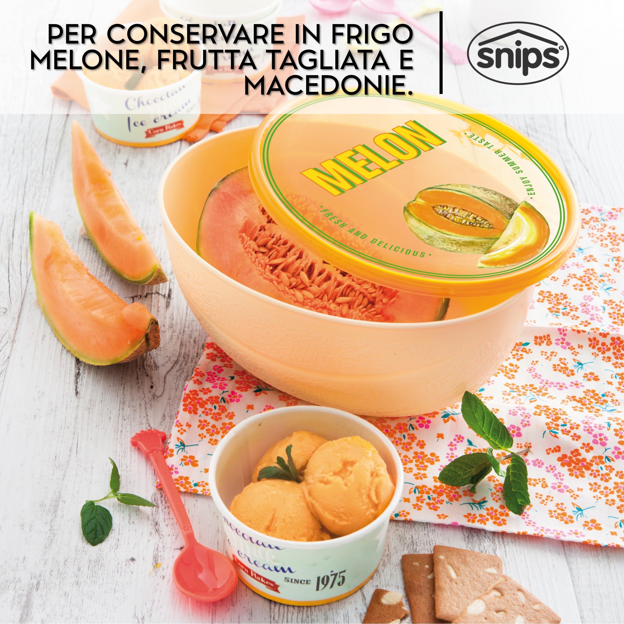 snips-salva-melone-2-l-contenitore-salva-freschezza-per-fette-di-melone-coperchi image 2