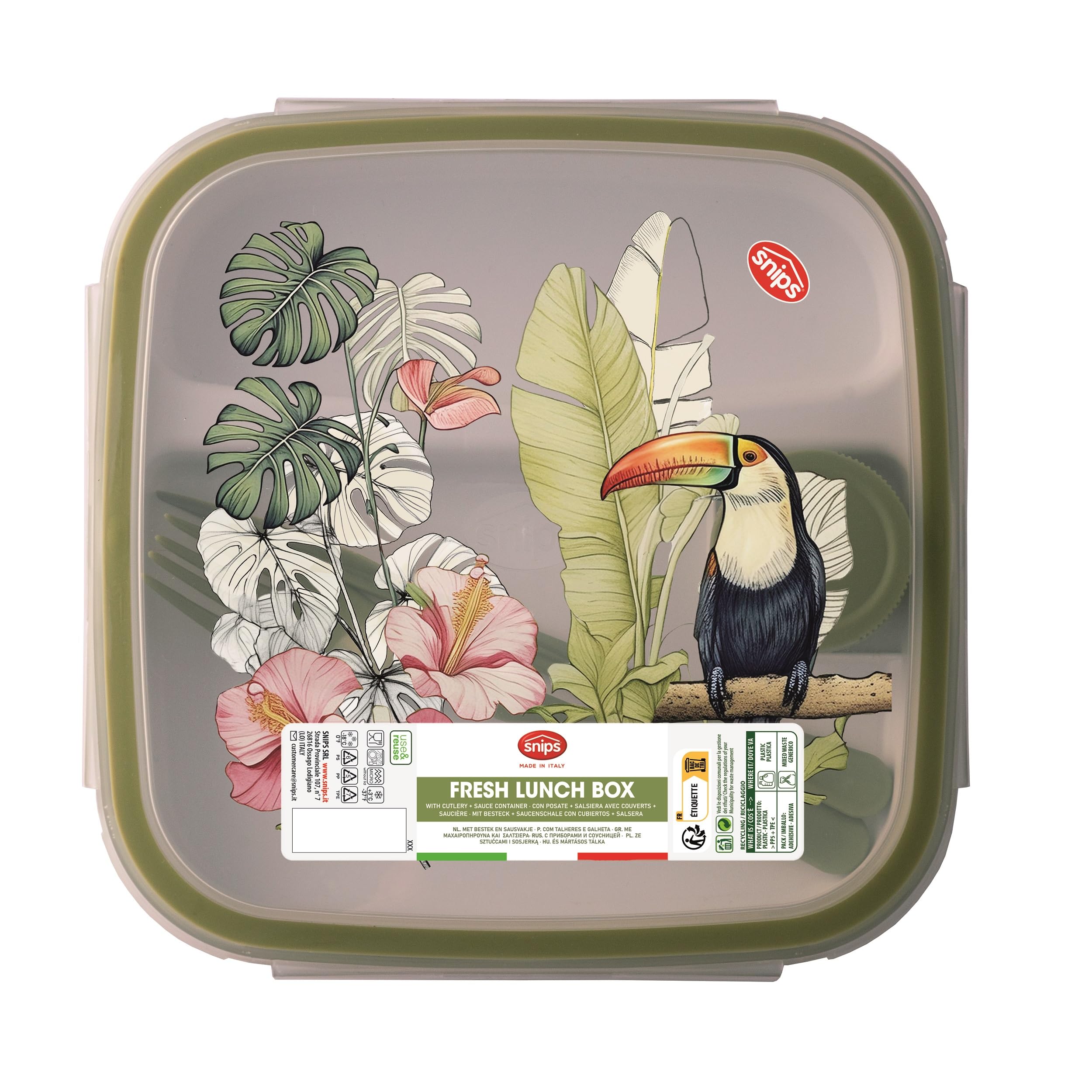 snips-fresh-lunch-box-quadrato-1-50-l-con-vassoio-a-2-scomparti-posate-e-conteni image 5